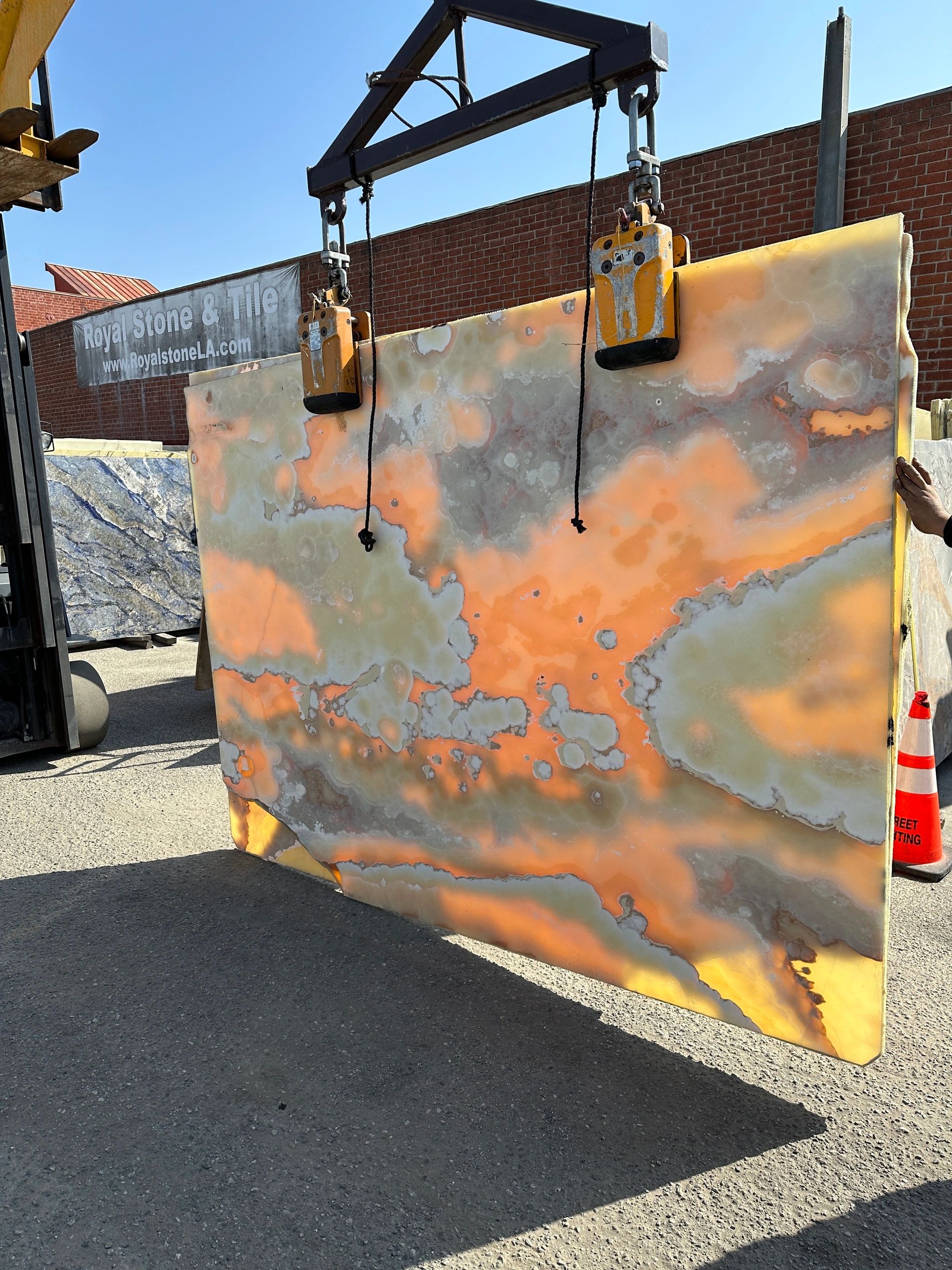 Los Angeles Onyx Slab Yard Gunsmoke Onyx Backlit